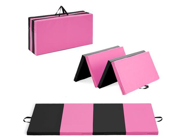 Gymnastics Mat, 3'x6'/4'x6' Thick Folding Kids' Gymnastic Tumbling Mat with Carrying Handles for Home Gym Exercise & Play