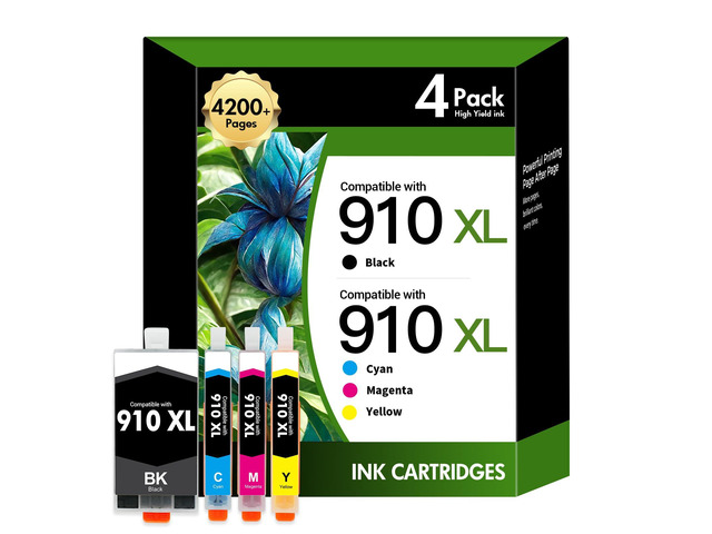 910 910XL 8020 Ink Cartridges Black and Color Combo Pack for HP Printers Compatible for HP910XL Ink Cartridges for Printer OfficeJet Pro 8010...