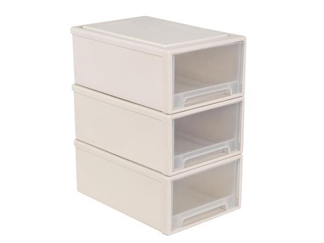 12 Quart Stacking Drawer, Plastic Storage Drawer Unit, 3-Pack