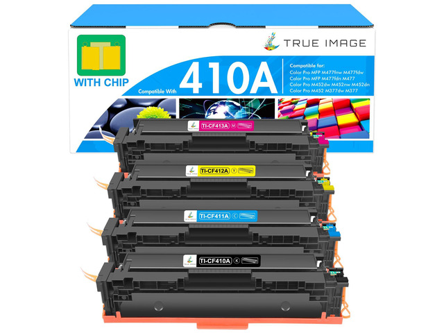 410A Toner Cartridge 4 Pack 410X MFP M477fnw M477fdw M477fdn M452dn Compatible for HP 410A Color LaserJet Pro M477fnw M452dn M452dw M377dw M477...