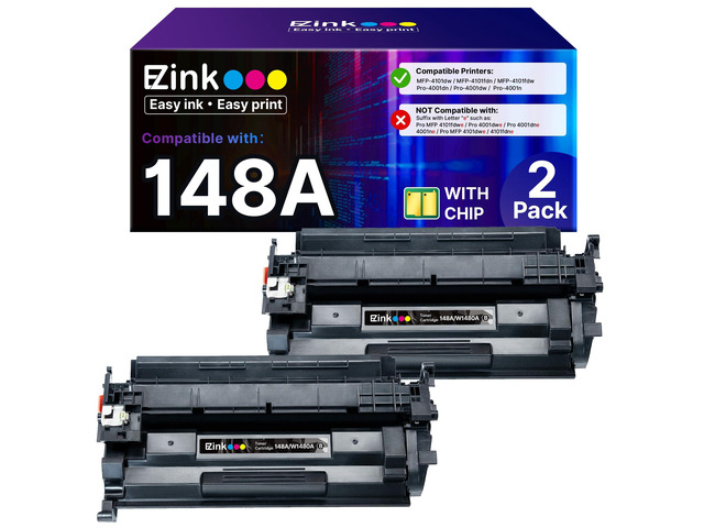 148A Toner Cartridge 4001n 4101fdw (with Chip) - W1480A 148X W1480X Replacement for HP 148A Toner Cartridge for HP LaserJet Pro 4001n 4101fdw...