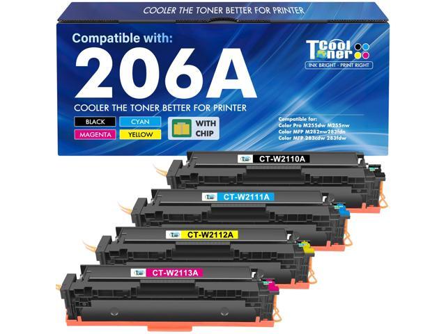206A M283fdw Toner Cartridges 4 Pack Set 206X MFP M283cdw High Yield Ink Compatible for HP 206 Color LaserJet Pro M255dw M283fdn M282nw M255nw...