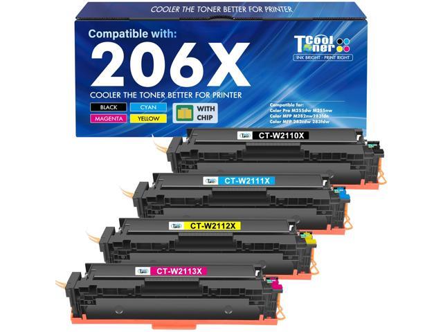 206X Toner Cartridges 4 Pack High Yield 206A M283fdw M283cdw M255dw Ink Compatible for HP 206X 206A 206 Color LaserJet Pro MFP M283fdn M255nw.