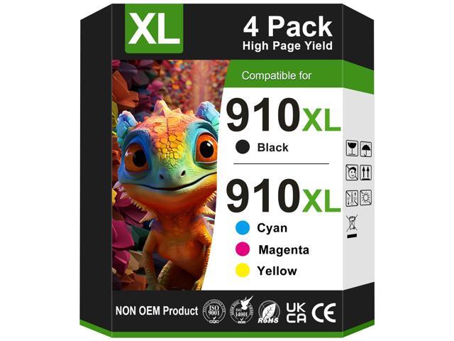 910XL 910 Ink Cartridge Replacement for HP 910XL Ink Cartridges Combo Pack for HP910 HP910XL Ink 4-Pack Work with OfficeJet Pro 8010e 8015e 8020e.