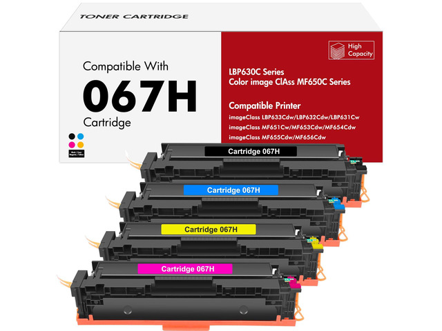 067H 067 Cartridge Set for Canon MF650C MF654Cdw MF656Cdw LBP632Cdw Compatible for Canon 067H Color ImageCLASS LBP630C LBP633Cdw LBP631Cw MF653Cdw...