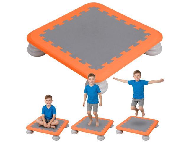 Mini Trampoline for Kids, 25 Inch Indoor Sensory Balance Trampoline with Non Slip Base, EVA Cushion Rebounder Jumping Board Compact Bounce Platform...