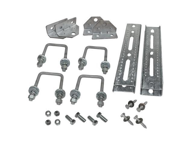 10' Galvanized Swivel Top Bunk Bracket Kit with Hardware for Boat Trailer, fits 3x3 Cross Members, Heavy Duty