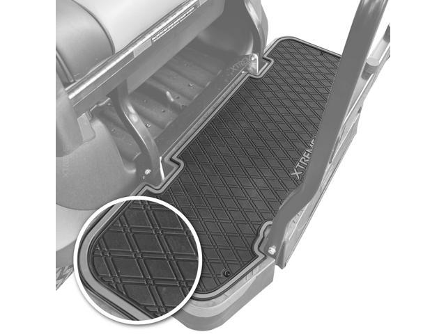 Rubber Rear Step Floor Mat for Golf Cart Rear Seat Kit Step-Grey Trim Fits DoubleTake Max5 & Max6 Rear Seat Kits, Double Diamond Mat, 38' x 14.9'