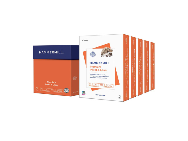 Printer Paper, Premium Inkjet & Laser Paper 24 Lb, 8.5 x 11-5 Ream (2,500 Sheets) - 97 Bright, Made in the USA, 166140C