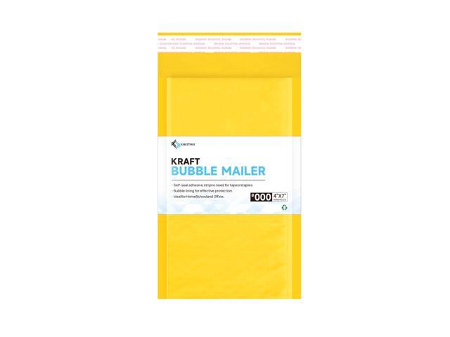 Kraft Paper Bubble Mailers #000, 4x8 Inch Self-Seal Padded Mailing Envelopes, Usable Size 4x7, Pack of 500