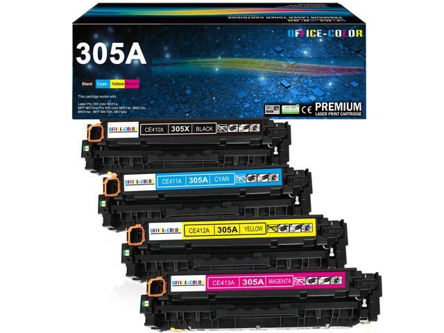 305A Black,Cyan,Magenta,Yellow Toner Cartridges 4 Pack for HP 305A Compatible for HP LaserJet Pro 400 Color M451dn M451nw M451dw MFP M475dw.