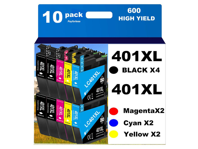 LC401XL Ink Cartridges for Brother Printer Compatible for Brother LC401 Ink Cartridges for Brother MFC-J1010DW MFC-J1012DW MFC-J1170DW Printer 10...