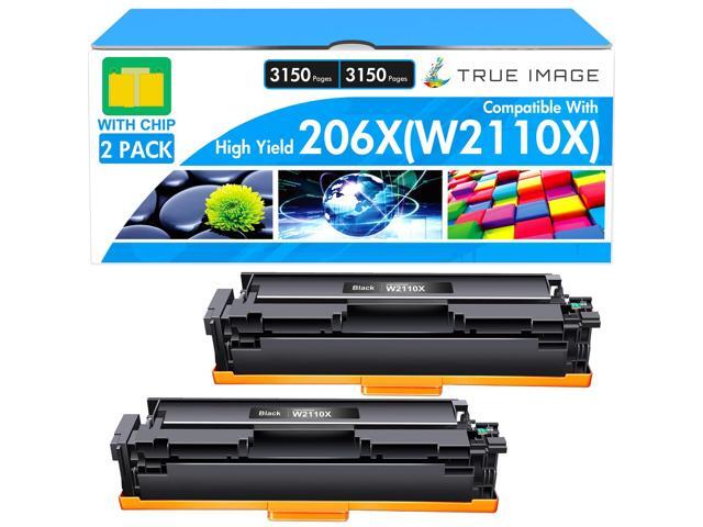 206X 206A Black Toner Cartridge High Yield W2110X W2110A M283fdw 2 Pack Compatible for HP 206X Black Toner Color LaserJet Pro MFP M283cdw M255dw...