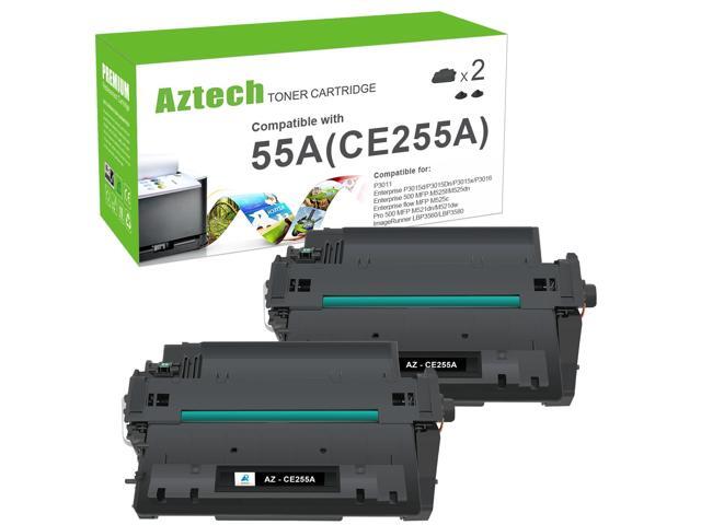 CE255A 55A Black Toner Cartridge for HP 55X CE255X P3015 M521dn 2 Pack Compatible for HP 55A CE255A LaserJet P3015 for P3011 P3015d P3015x...