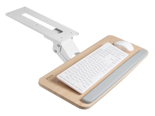 Light Wood Under Desk 25 x 10 inch Keyboard Tray, MOUNT-KB03C Adjustable Computer Keyboard and Mouse Platform, Ergonomic Under Table Desk Mount.