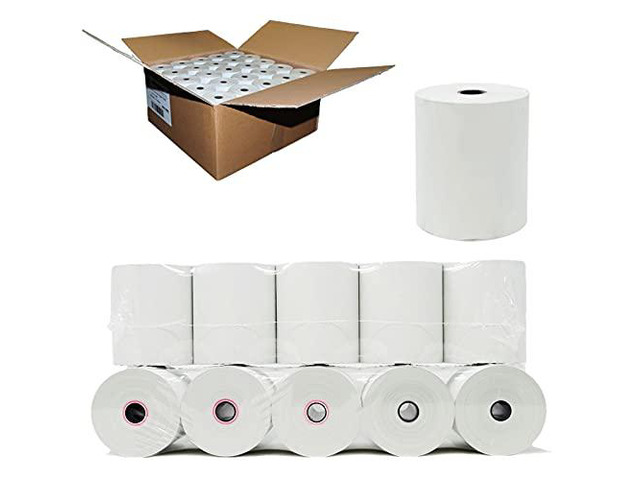 (50 Rolls - 48 GSM) 3 1/8 x 230 Thermal Paper Receipt Rolls fits all Clover POS Cash Register Printers, Star Micronics SCP700 TSP100 TSP300 TSP400