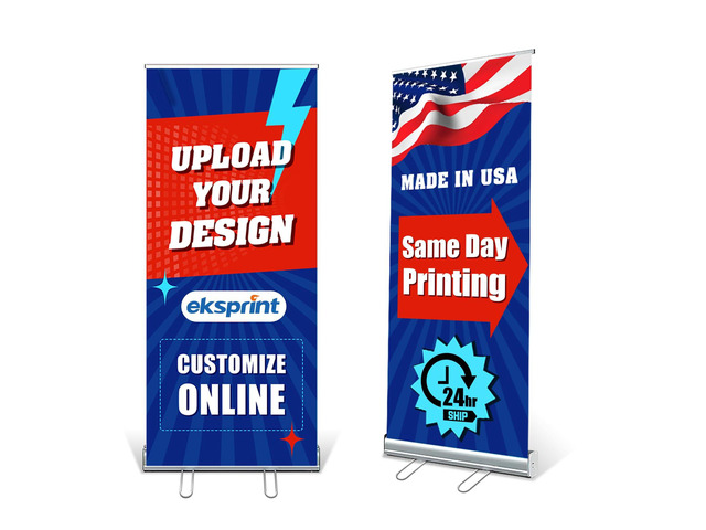Custom Retractable Banner with Silver Aluminum Stand, Personalized Roll Up Banner with Black Travel Bag for Business, Custom Banner for Events,...