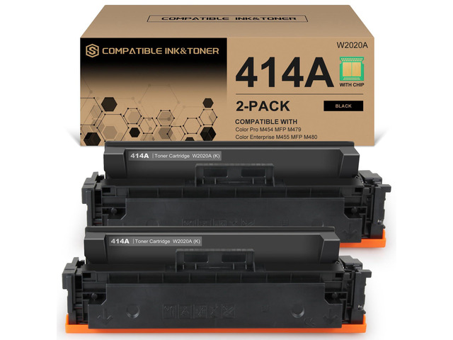 414A Toner Cartridges Black (with Chip) Works with Color Pro MFP M479fdw M479fdn M454dw M454dn M479dw M455dn M479 M454, Enterprise Laser Jet M455dn...