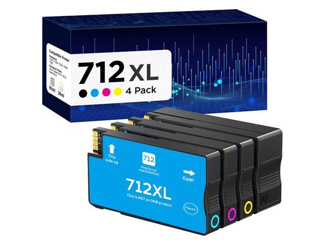 712XL 712 Ink Cartridge 4 Pack High Yield Compatible with HP DesignJet T650 Compatible for HP DesignJet T650 T630 T230 T210 Studio Printers. Easy...