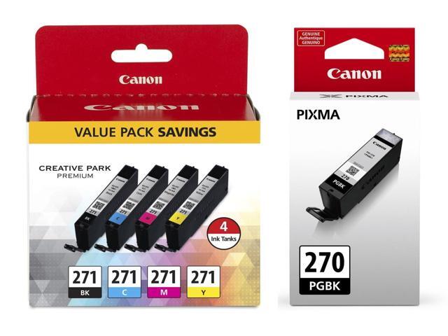 PGI-270 Pigment Black Ink Tank + CLI-271 CMYK Ink Tank 4-Pack