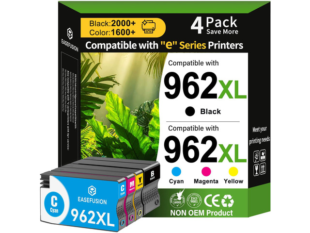 962XL Ink Cartridges Combo Pack Replacement for HP 962 HP 962XL Ink Compatible with HP Officejet Pro 9015e 9018e 9025e 9012e 9015 9010 9012 9018...