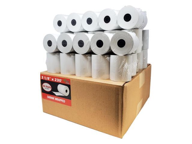 55GSM - Shrink Wrap 3 1/8 x230 Feet Clover Station Thermal Paper Rolls (1 CASE - 50 ROLLS) BPA Free M129C, M244a, M129 Star tsp100 Receipt Printer.