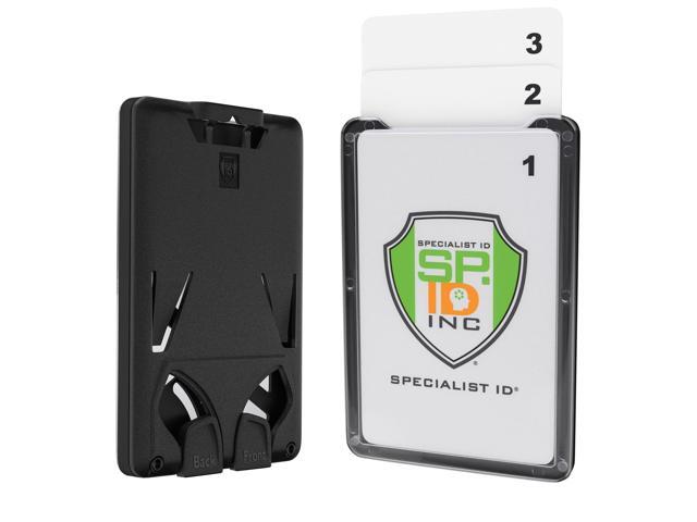 Bulk 20 Pack - 3 Card Badge Holder Up to Three ID Badges - Heavy Duty Vertical Hard Plastic Case for Multiple Cards - Polycarbonate - Tactical CAC,.