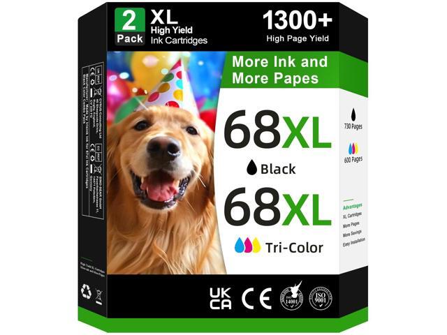 68e 68 68XL Ink Cartridges Black Color Combo Pack Compatible for HP 68 Ink Cartridges Black Color Combo Pack for HP Ink 68 Fit for Envy 6155e 6555e...