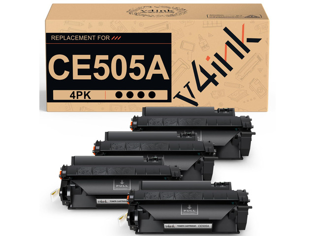 CE505A Toner Compatible for HP 05A Toner Cartridge 4-Pack Black Ink Replacement for P2035 P2035N P2055DN P2055 P2055D P2055X P2030 M401A M401N...