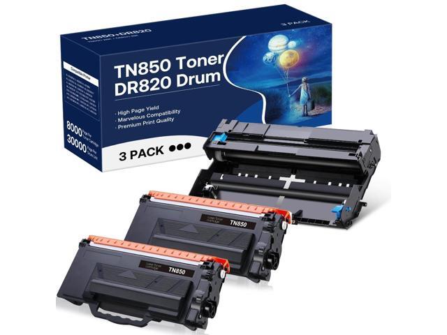 TN850 Toner Cartridge & DR820 Drum Unit Compatible for Brother TN850 TN-850 DR820 DR-820 Replacement for Brother DCP-L5500DN DCP-L5650DN.