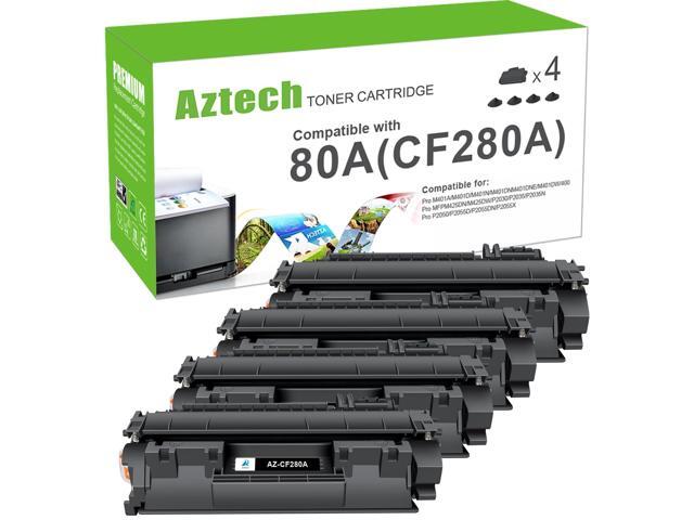 80A Toner Cartridge Black CF280A CF280X 80X M401n 4 Pack Compatible for HP 80A 80X Toner LaserJet Pro 400 M401n M401dn MFP M425dn M401dne M401dw.