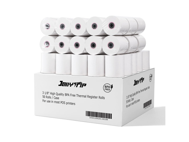 (50 Pack)3 1/8 x 230 Thermal Paper Receipt Rolls, 55 GSM Premium Quality, BPA Free Thermal Receipt Paper 3 1/8 x 230 Rolls Compatible with Most POS...