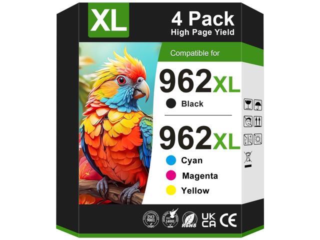 962XL Ink Cartridges Combo Pack Replacement for HP 962 Ink Cartridges HP962XL/962 (4 Pack) Work for HP Officejet Pro 9012e 9015e 9018e 9025e 9010...