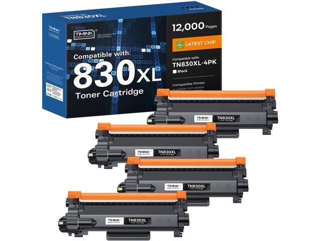Compatible TN830XL TN830 Toner Cartridge for HL-L2460DW, 4 Pack High Yield TN830XL Black Toner Work with Brother DCP-L2640DW, MFC-L2820DW,...