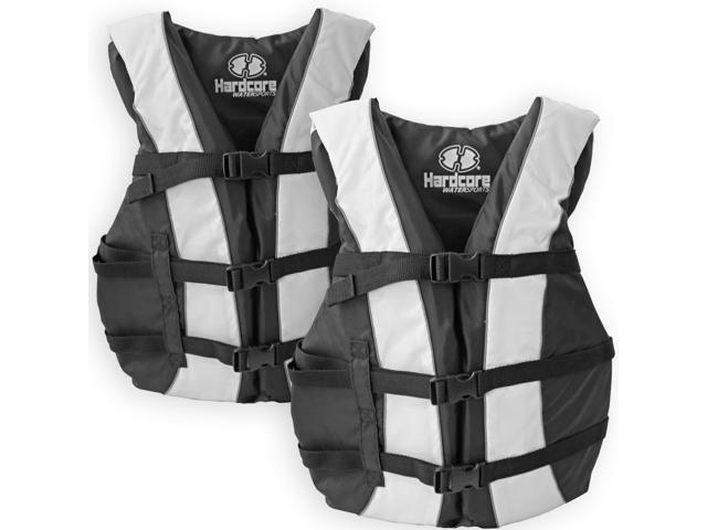 Hardcore Life Jacket 2 Pack Paddle Vest for Adults; Coast Guard Approved Type III PFD Life Vest Flotation Device; Jet ski, Wakeboard, Kayak; Ideal...