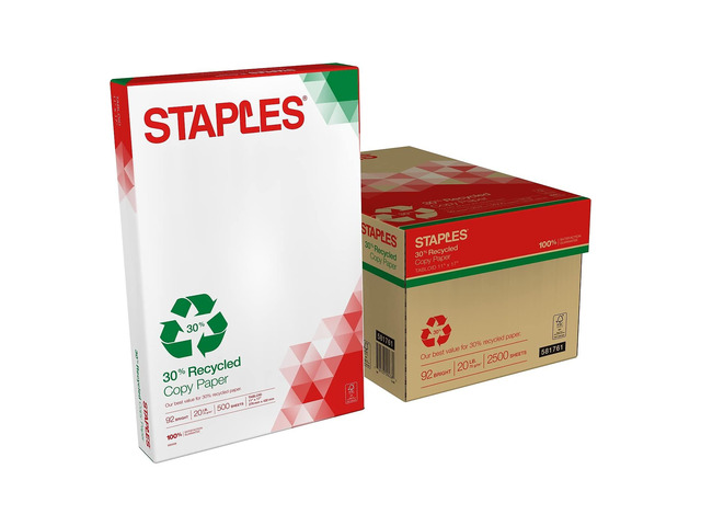 30% Recycled 11-Inch x 17-Inch Copy Paper 20 lbs 92 Brightness 500/Ream 5 Ream/Count