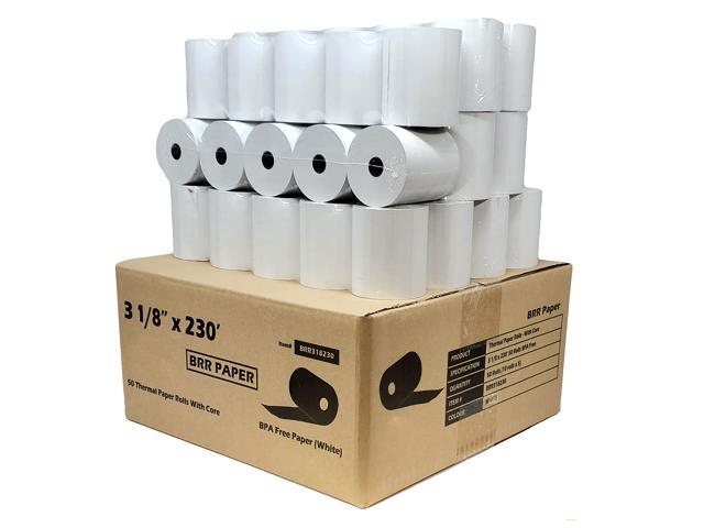 (55 GSM Solid Tube Core) DropShip 3 1 8 x 230 thermal paper (50 Rolls - 1 Case) bpa free - thermal printer paper ct-s801