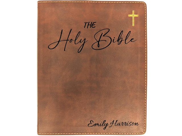 Personalized NIV Journaling Bible New International Version Custom Engraved Name Easy-to-read Study Bible Christian Gift for Men, Women,...