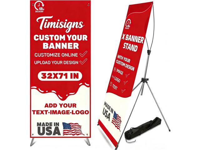 Custom X Banner Stand 32'x71',Portable Retractable Banner with Travel Bag for Advertising,Party,Graduation, Celebration,Exhibition,Outdoor & Indoor...