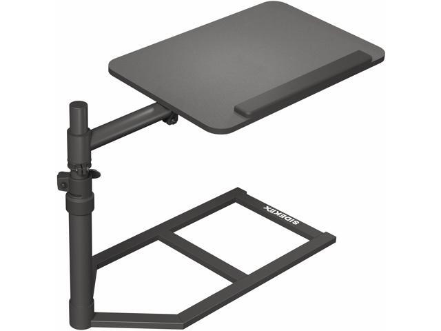 Height Adjustable Under Mattress 20 inch Bedside Desk, Works with Lofts and Beds Without Frames, Tilting Desktop, Fits Laptops, Books, and More, Black