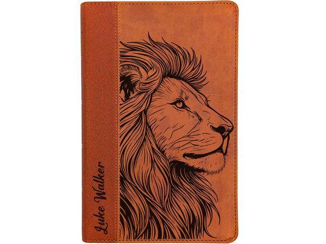 Personalized NIV Personal Bible with Crown of Thorns Large Print (Brown Lion Side Profile)