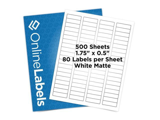 Address Labels - 1.75 x 0.5 - Pack of 40,000 Labels, 500 Sheets - Inkjet/Laser Printer