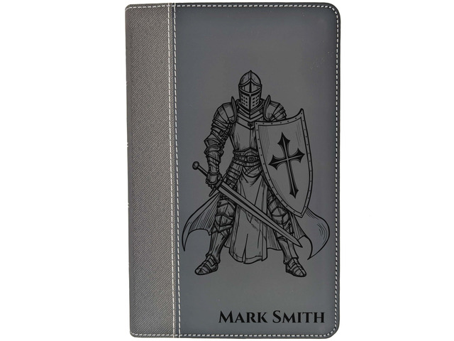 Personalized NIV Personal Bible with Crown of Thorns Large Print (Black Knight Standing Solo)