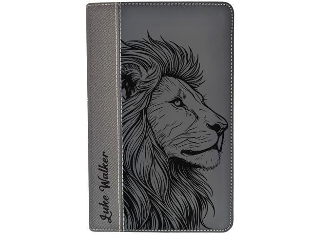 Personalized NIV Personal Bible with Crown of Thorns Large Print (Black Lion Side Profile)