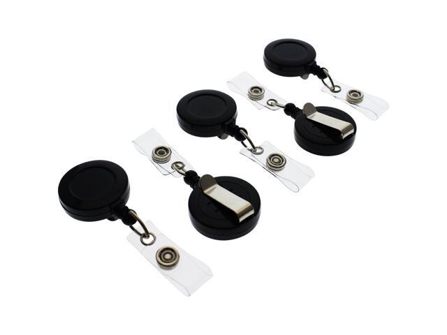 Bulk 100 Pack - Premium Retractable ID & Key-Card Badge Reels with Secure Metal Belt Clip and 34 Pull by