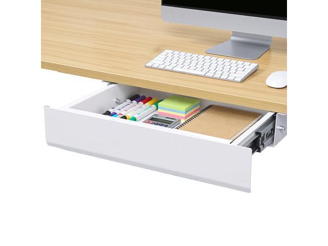 Under Desk Drawer, Steel Drawer for Desk Slide-out, Under table Mounted Drawer, Standing Workstation Storage Attachment for Office Home - 17.7...