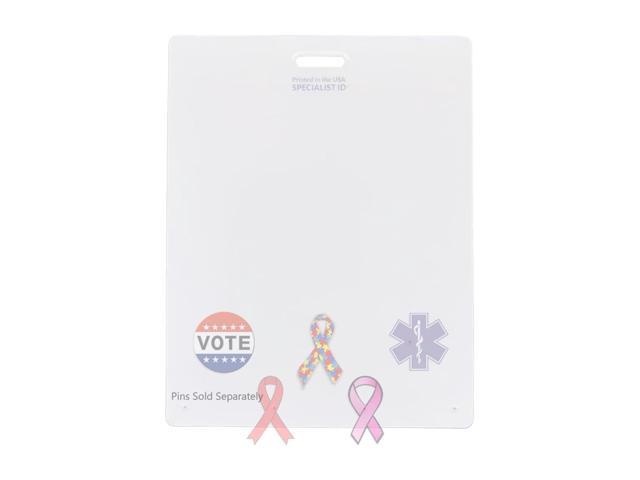 Bulk 20 Pack - Badge Buddy Pin Holder for Nursing Pins - Horizontal 7 Hole Blank White Card Backer - Display Your Cute, Funny, Trading, Award &...