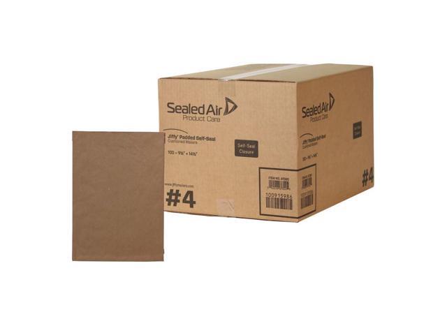 Jiffy Padded Shipping Mailers, Case of 100, Self Seal Heavy Duty Recycled Cushioned Mailing Envelope, #4-9.5' x 14.5', Kraft