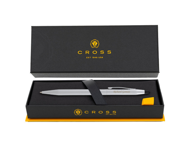 Cross Classic Century Personalized Slim Ballpoint Pen in Chrome Finish Engraved Pen for Graduation, New Job, Retirement, Career Advancement,...