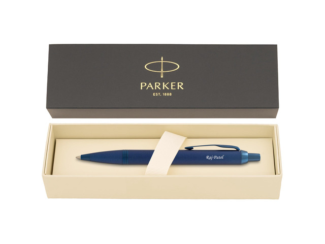 Parker IM Engraved Ballpoint Pen, Monochrome Blue All-Metal Trim, Quink Blue Ink, Personalized Gift for Graduation, Career Advancement, Birthdays,...